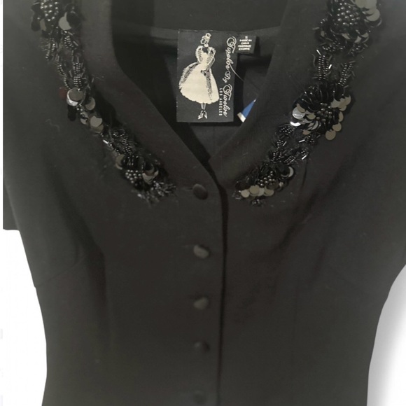 Twelve by Twelve Black Embellished short sleeve Cardigan - Picture 4 of 5